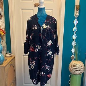 Floral Kimono Shirt Dress